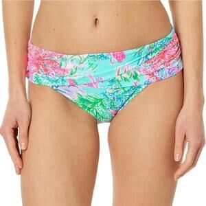 LILLY PULITZER Lagoon Sarong Hipster Bikini Bottom SZ 2 Blue Cay To My Heart NWT